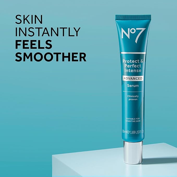 No7 Protect & Perfect Anti Aging Skincare Set - Includes SPF 30 Daytime Face Cream, Hydrating Shea Butter Night Cream & Hyaluronic Acid Face Serum (3 Piece Kit)