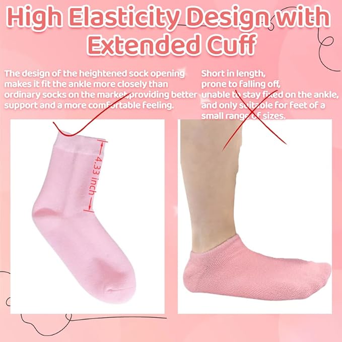 Gel Socks for Dry Cracked Feet Women,Foot Moisturizing Socks,Gel Socks Spa Socks,Cotton Socks for Moisturizing Feet Overnight