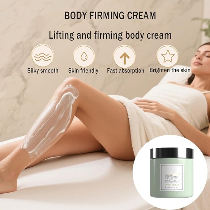 Champagne Body Firming Cream, Firming Body Cream with Luxe-Lift Complex, Lift & Tightening Champagne Body Cream to Visibly Reduce Crepey Skin on Arms & Legs, Intensely Hydrates for Silky Smooth Skin