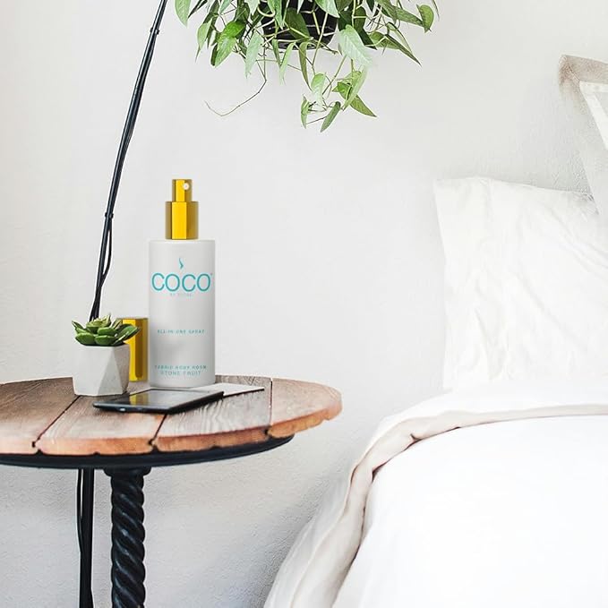 COCO by Stone 5oz All-in-One Spray (Stone Fruit) Shake & Spray Formula for Fabric, Pillows, Interiors, Clothing, Home Fragrance Accessories, Room Perfume, Room Deodorizer, Vegan & Cruelty-Free