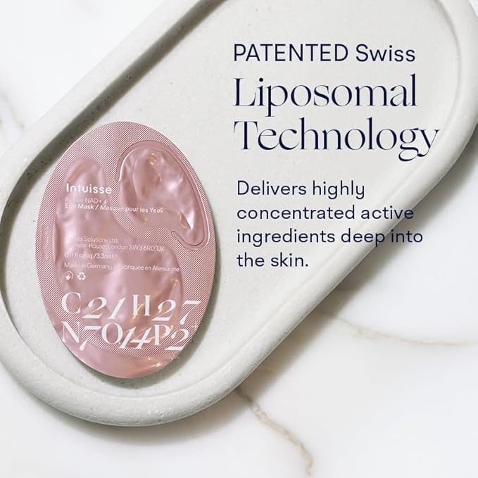 Active NAD+ Collagen Eye Masks - 5% Pharma-Grade NAD+ Advanced Liposomal Formula - Smoothing & Depuffing Eye Patches - Peptide-Enhanced Collagen Undereye Treatment for Hydration & Firmness
