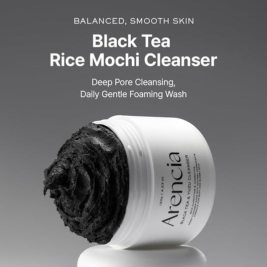 Black Tea Rice Mochi Face Cleanser, 120g, Pore Care, Sebum Control, Oily Skin