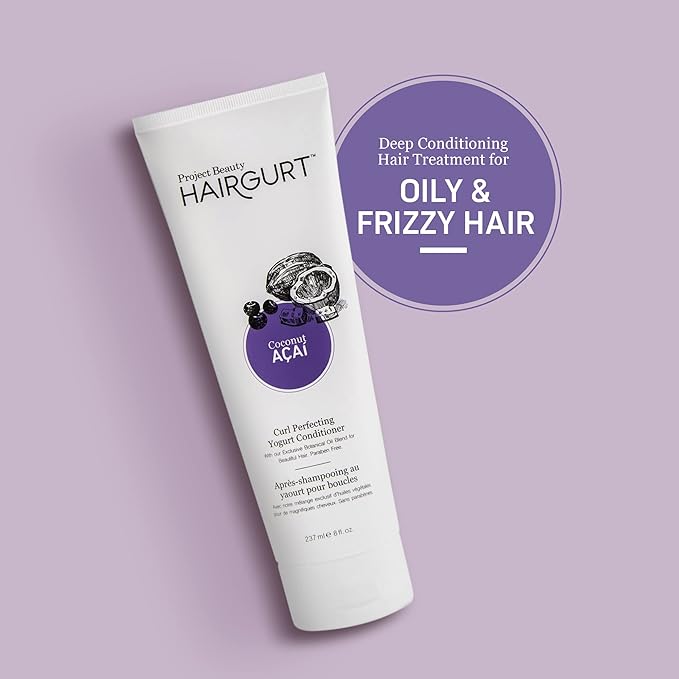 Coconut and Acai Shampoo and Conditioner Set for Curly Hair - Sulfate Free, Ultra Moisturizing for Defined, Frizz Free Curls - Natural Botanicals for Wavy to Coily Hair Types - 8 Oz