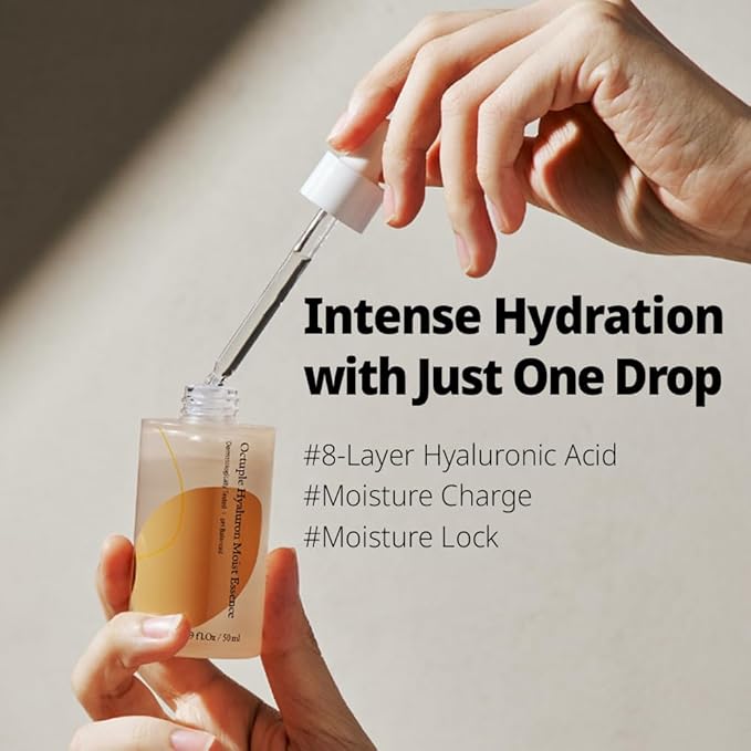Shift4 Octuple Hyaluron Moist Essence 50ml ㅣ 8 Types of Hyaluronic Acid ㅣ Deep Hydration ㅣ Skin Barrier Support ㅣ Dermatologically Tested ㅣ Soothing Face Serum for Sensitive and Dry Skin