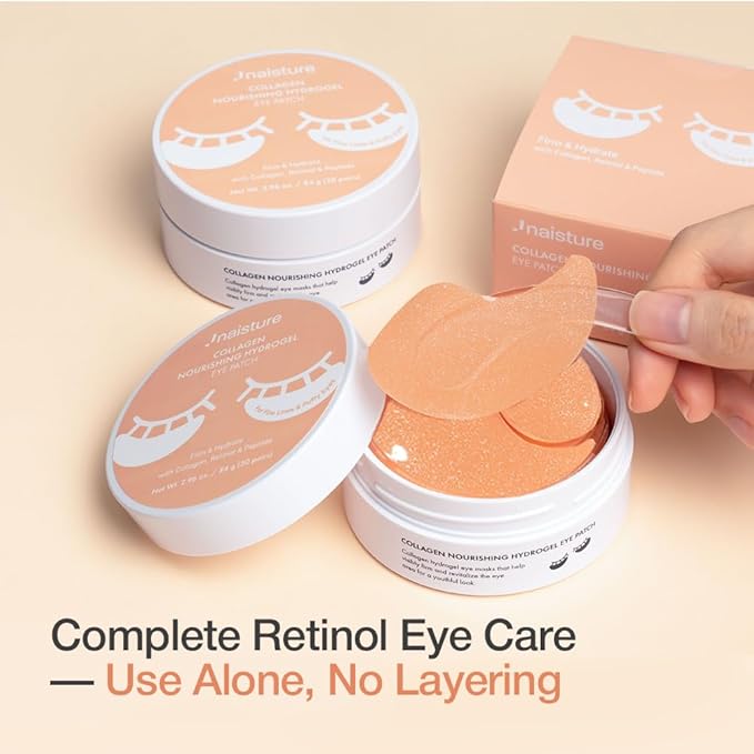 Collagen Nourishing Hydrogel Under-Eye Patch with Retinol and Peptides for Firmness and Hydration, 30 Pairs (60 ea)