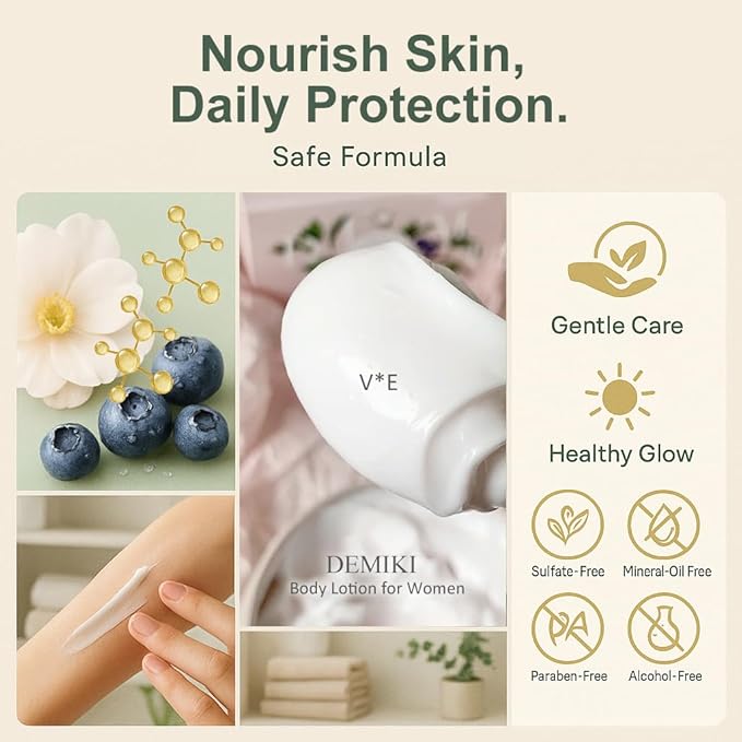 Body Lotion Moisturizer Skin Care with Squalane and Amino Acids - Japanese Body Lotion for Women, Beauty & Personal Care Body Cream, Perfume Moisturizer Skincare for Dry Skin 7.12fl.oz