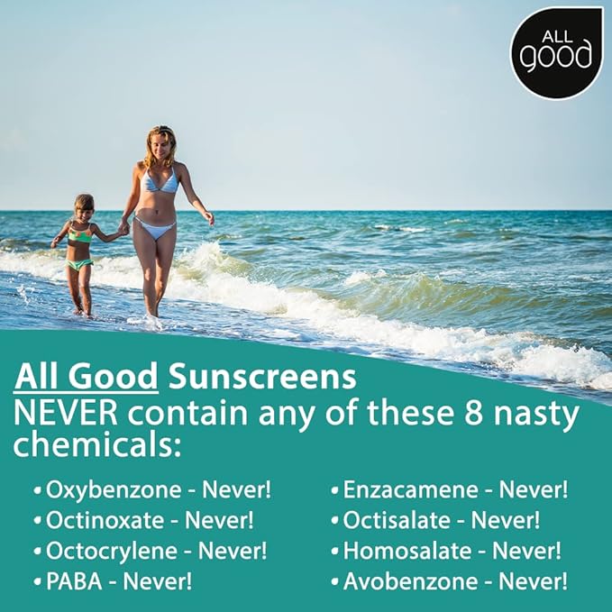 All Good Baby & Kids Sunscreen Spray - UVA/UVB Broad Spectrum, SPF 30, Zinc Oxide, Coral Reef Friendly, Water Resistant, Calendula, Aloe (6 oz)