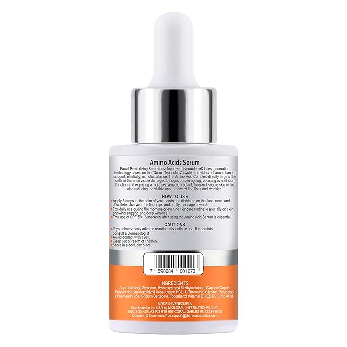 Dernier Amino Acids and Vitamin B5 Face Serum – Anti-Aging Night Serum Collagen for Women & Men Hydrating Revitalizing Improves Skin Firmness Elasticity Laxity Thickness and Reduces Wrinkles (1 fl oz)