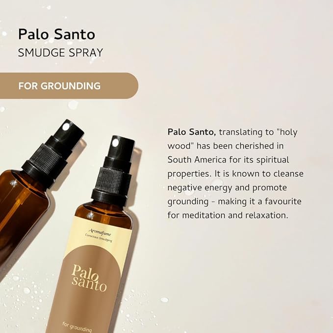 Palo Santo Smudge Spray for Protection & Energy Clearing (0.33 Ounce) - Clean, Smoke-free, Non Toxic alternative to Incense & Smudges