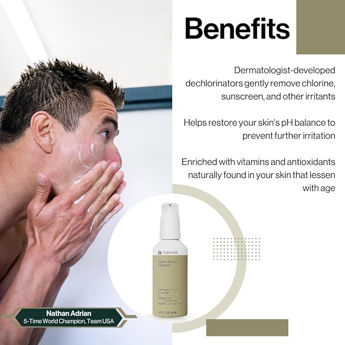 Dermasport Skin Care Set for Athletes: SPF 50 Sport Face Sunscreen & Gentle Facial Cleanser - Essential Duo for Pre and Post-Swim Protection & Nourishment, Designed for Smooth, Youthful Skin