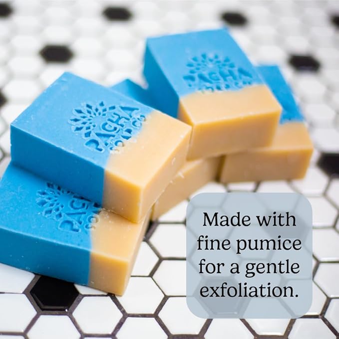 Pacha Soap Co. Bar Soap - Premium, Handcrafted, Hydrating, Natural Face Wash, Hand Cleanser, Body Wash, Soothing Essential Oils (Sand & Sea, 5-Pack, 4 oz ea)
