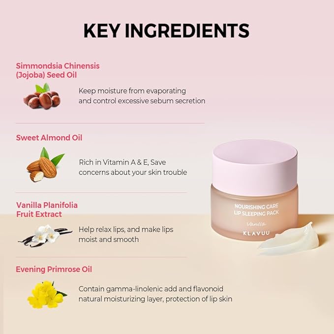 Klavuu Lip Mask Set (2PCS) – Overnight Deep Hydrating Korean Lip Balm Treatment for Very Dry, Chapped Lips | Lip Lightening & Plumping with Instant Hydration | Gentle Exfoliating (Berry & Vanilla)