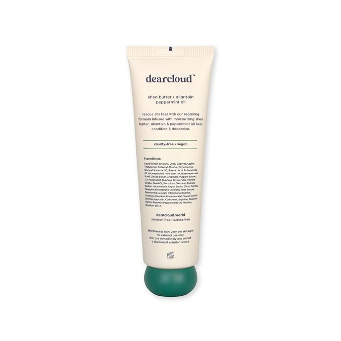 dearcloud Soft As Snow Foot Rescue Set - Foot Mask for Dry Cracked Feet + Moisturizing Foot Cream - Self Care Gift Set (Fresh Eucalyptus and Peppermint)