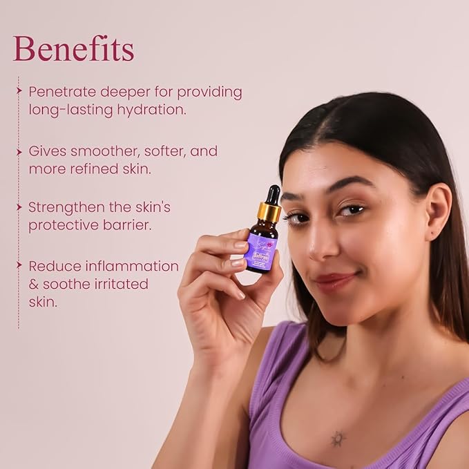 Saffr'n Brightening & Hydrating Face Oil with real and natural Saffron Strands, Squalene, Jojoba, Green Tea | 0.5 fl oz.