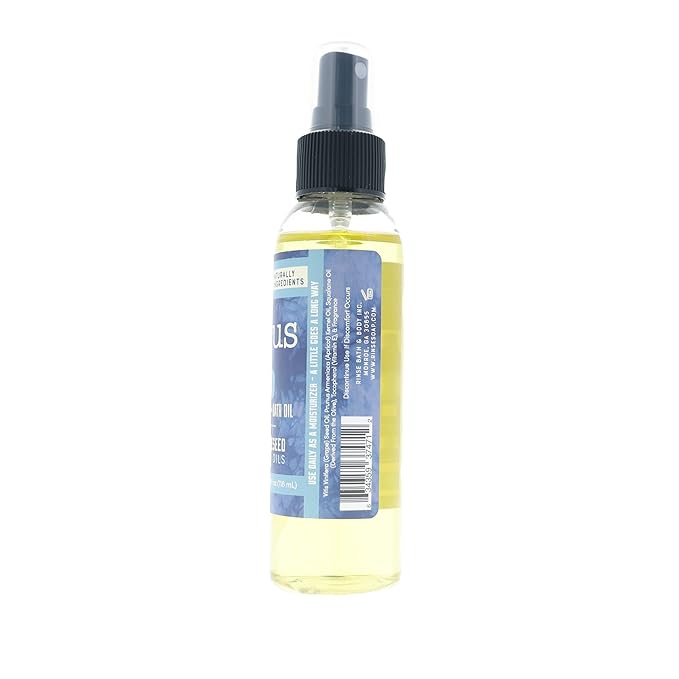 Rinse Bath & Body Blue Citrus Body Oil Moisturizer Spray - Natural, Light & Fast Absorbing | Squalane, Grapeseed & Apricot Oil | All Skin Types | Shower & Massage | Vitamin E | Handmade | 4floz