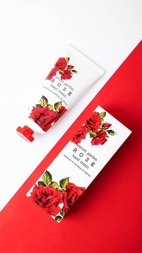Secret Garden Rose Hand Cream - Korean Moisturizing Hand Lotion For Dry Hands Travel Size (Rose Scent, 3.38 Fl Oz)