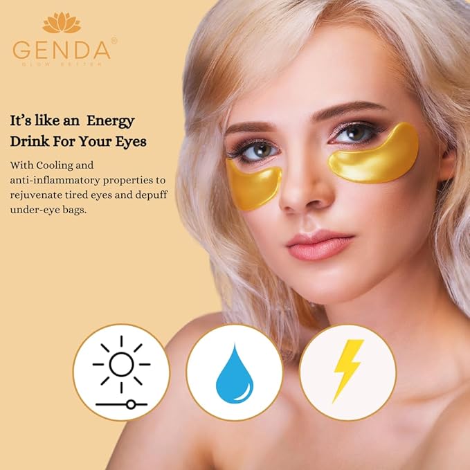 Under Eye Patches for Puffy Eyes and Dark Circles (20 Pairs), 24K Gold Gel Eye Mask Collagen Skincare with Retinol and Hyaluronic Acid, Eye Gel Pads, Eye Patches For Wrinkles