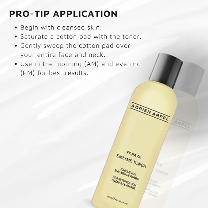 Papaya Enzyme Facial Toner by Adrien Arpel, Exfoliates Dead Skin Cells, Cleans, Softens and Restores Glow, Hydrating Toner for Face