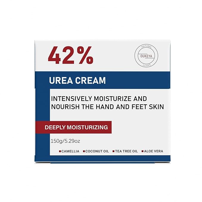 OUKEYA Urea Cream 42% plus Salicylic Acid 2% Net 5.29 Oz for Dry Cracked Feet,Heels,Knees,Elbows,Hands Repair Treatment Moisturizes and Removes Corns,Calluses,Dead Skin,and Softens Toenails Pack of 2