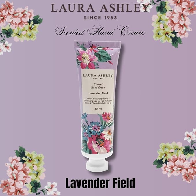 Laura Ashley Hand Cream Gift Set – 7 Piece Travel Size Lotion Collection for Women, Mini Hand Cream for Dry Skin, Moisturizing Hand Lotion with Lavender, Rose, Magnolia & More – 30ml Each
