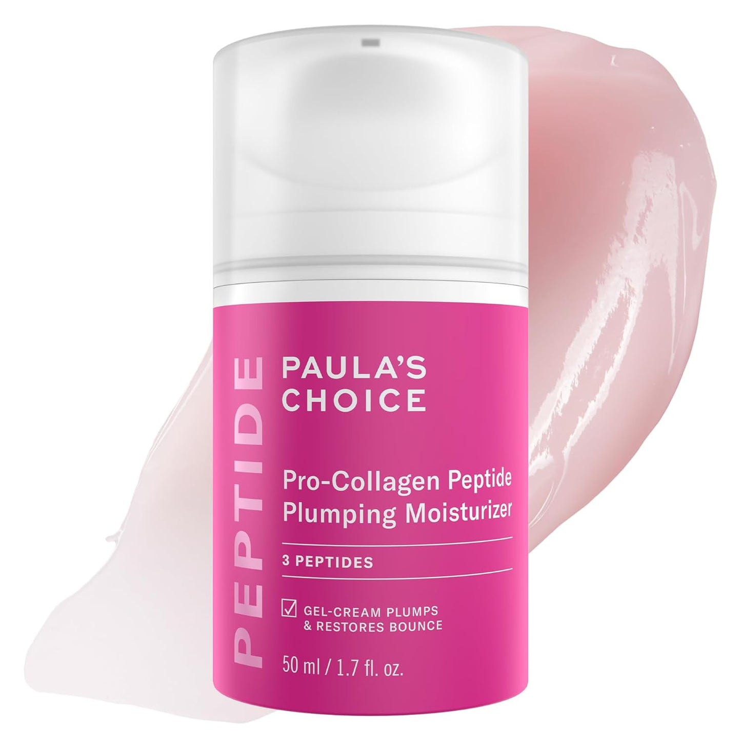 Pro-Collagen Peptide Plumping Moisturizer – Lightweight Daily Gel-Cream with Peptides & Hyaluronic Acid | Hydrating Face Cream for Wrinkles, Fine Lines, Firmness & Dry Skin | Fragrance-Free | 1.7 Fl Oz
