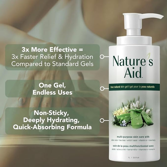 Original Skin Gel with Aloe Vera Extract for Dry, Flaky & Itchy | Facial Acne, Brown Spots, Toner & Cleanser | Sunburn | Rashes | Bug Bites & Stings | Shaving, Waxing & Laser