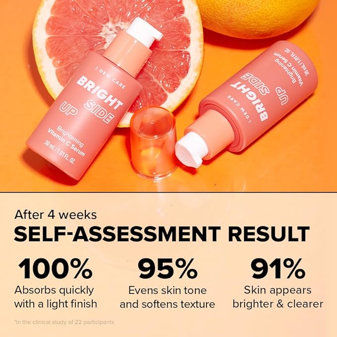 I DEW CARE Vitamin C Face Serum - Bright Side Up | Hydrating with Niacinamide, Korean Glass Skin Care, Facial Treatment, Non-irritating, Lightweight, Exfoliating, 1.01 FL Oz