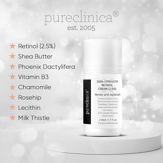 250% Strength Retinol Cream – 50ml/ 1.7 fl. oz. Potent Anti-Aging, with 2.5x Active Ingredients Compared to Competitors