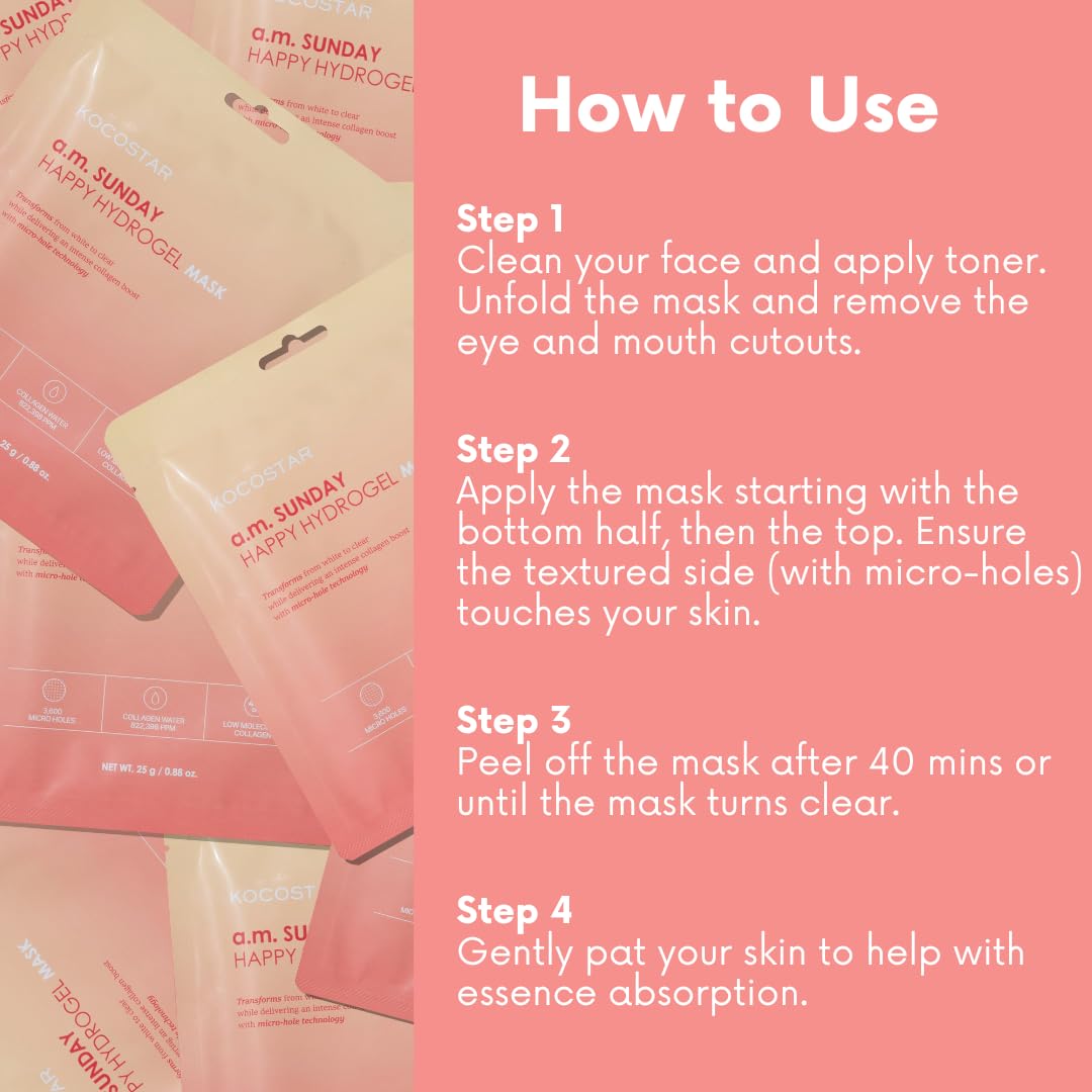 Norwegian Collagen Hydrogel Face Mask β Patented Bio-Collagen Overnight Sheet Mask with Hyaluronic Acid for Intense Hydration & Skin Elasticity β Korean Skincare for Anti-Aging & Firming β 1 Sheet (0.88 oz)