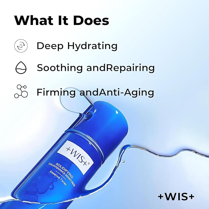 +WIS+ Power Hydrating Toner with Hyaluronic Acid, Effective Soothing for Sensitive Skin, Daily Face Skin Care for Dry to Normal Skin (4 fl.oz)