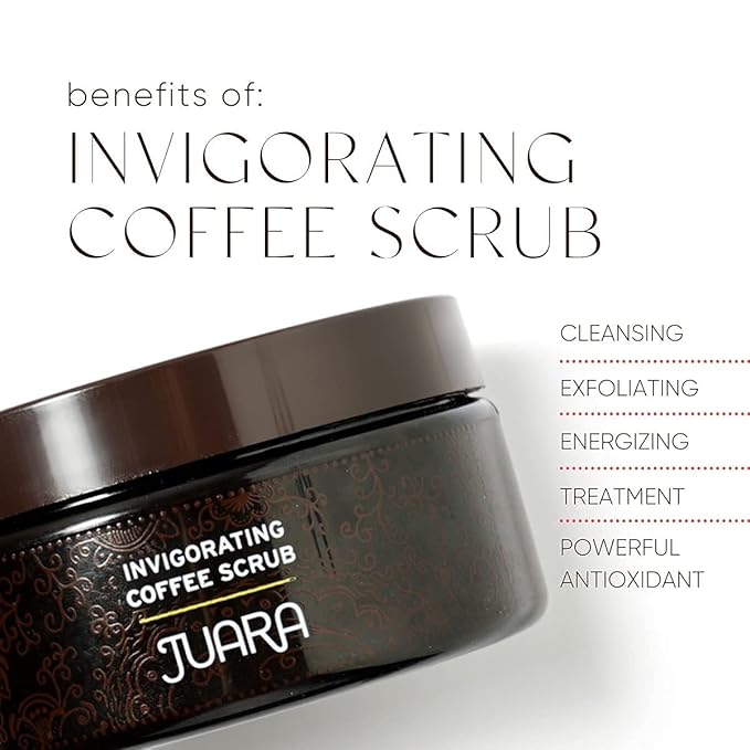 JUARA - Invigorating Coffee Scrub | Smooth Rough Skin | Body Exfoliator | Chocolate, Espresso Scent | Hydrating Polish | Rejuvenating Cleanse | Cruelty Free, Paraben, Sulfate Free, Vegetarian | 8 oz