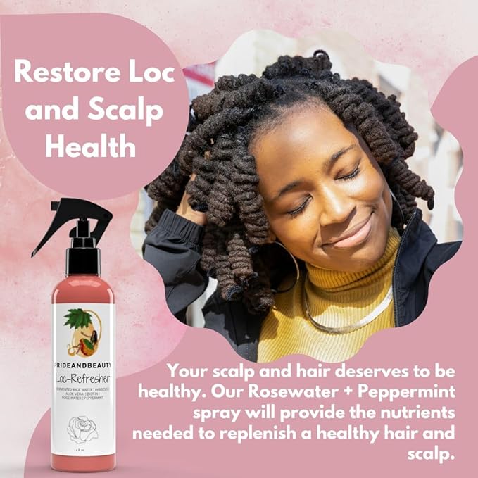 No More Itch Spray, Rose Water For Locs, Dreadlocks Daily Moisturizing Refreshing Spray, Rose Water For Hair, Rosewater and Peppermint Hair Scalp Moisturizer. (12 OUNCES)