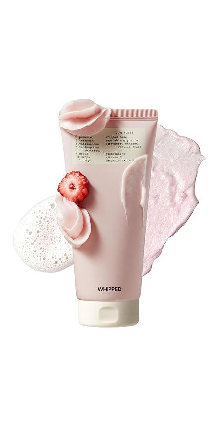 Whipped Korean Skincare Face Wash, Hydrating Vegan Cream Facial Cleanser for Dry Skin with Niacinamide, Hyaluronic Acid, Ceramide, Strawberry & Vanilla, Cleanser for Sensitive Skin