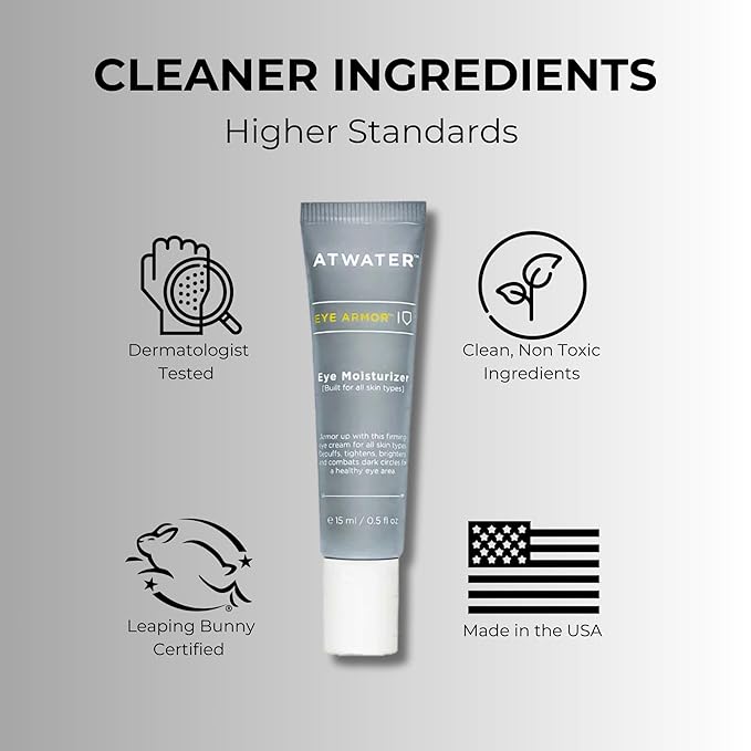 ATWATER Men's Eye Cream, Anti-Aging Under Eye Treatment for Dark Circles, Puffiness and Fine Lines, Hydrating Face Moisturizer for Men - 0.5 oz