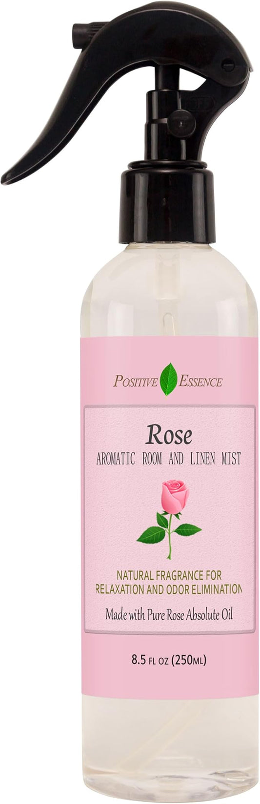 Rose Linen and Room Spray, Natural Pillow Spray Made with Pure Rose Essential Oils, Relaxing Home Fragrance or Toilet Spray, Rose Water Spray (8.5 fl oz)