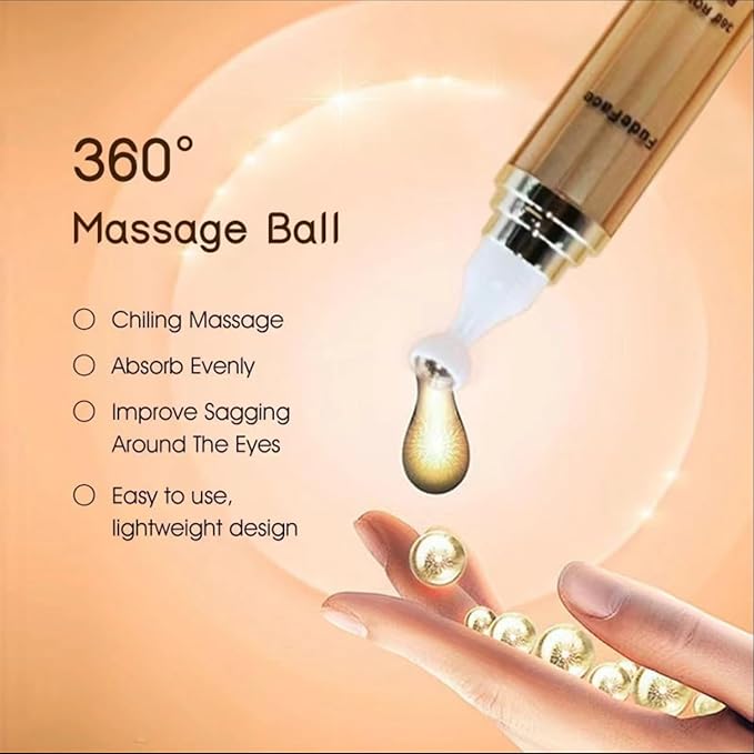 Retinol Eye Cream for Puffiness and Bags Under eyes Treatment Nicotinamide to Repair Fine Lines and Wrinkles Under the Eyes Dark Circles,360° Roller Massage Ball
