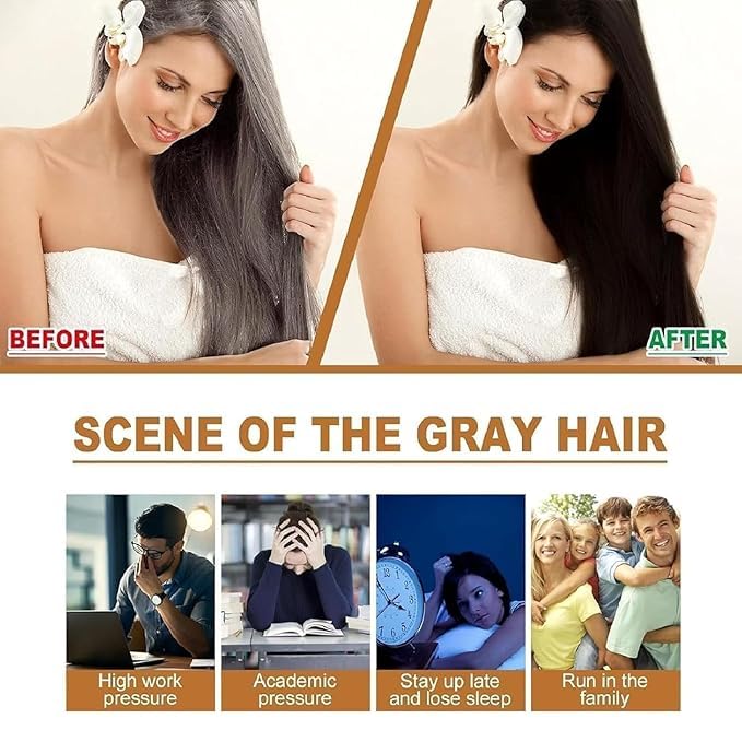 Saffron Hair Blackening Spray, Saffron Hair Spray, 100ml Herbal Extracts Hair Serum, Saffron and Polygonum Multiflorum Essence Spray, Leaving Hair Shiny & Prevent Gray Hair (2Pcs)