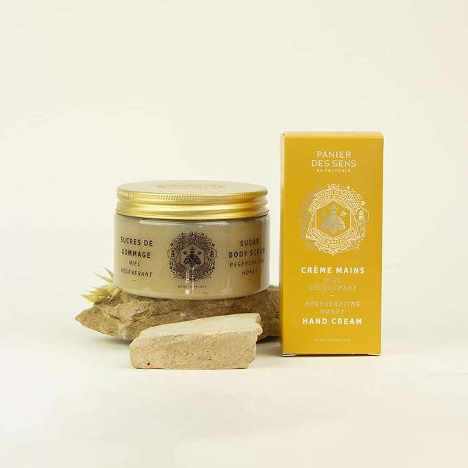 Panier des Sens - Small Hand Cream for Dry Cracked Hands โ Honey Mini Hand Lotion for Dry Skin - With Shea Butter and Honey Extract - Hand Care 97% Natural Ingredients - Travel Size 1 floz
