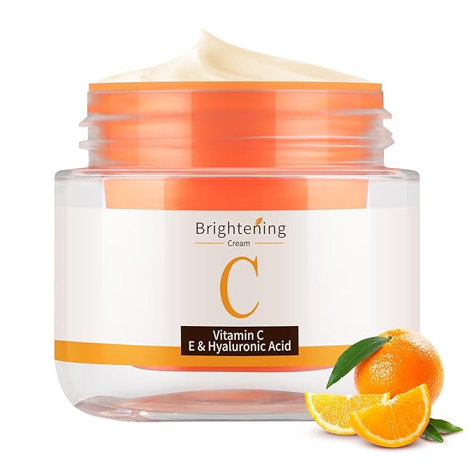 Vitamin C Face Cream, Vitamin Moisturizer C Cream with Hyaluronic Acid Squalane, V C Cream Face For Fine Lines & Tightening Skin Wrinkles, Antioxidant Firming Cream