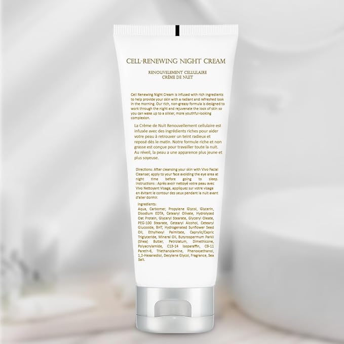 Vivo Per Lei Dead Sea Night Cream - Moisturizing Night Cream for Face - 3.52 Oz