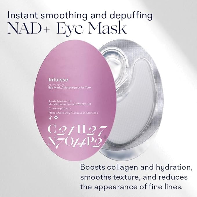 Active NAD+ Collagen Eye Masks - 5% Pharma-Grade NAD+ Advanced Liposomal Formula - Smoothing & Depuffing Eye Patches - Peptide-Enhanced Collagen Undereye Treatment for Hydration & Firmness