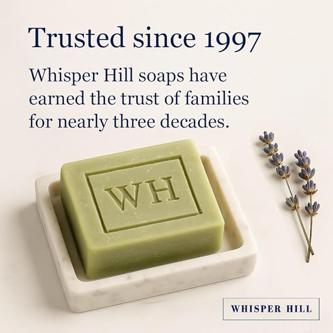 WHISPER HILL Gardener’s Lemon Verbena Olive Oil Soap – Handcrafted in Vermont Since 1997 – Gentle Exfoliating Bar for Hardworking Hands – 3.8 oz