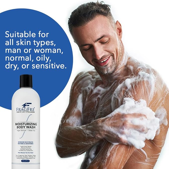 Moisturizing Body Wash 16 oz: Gentle Body and Facial Cleanser - Sulfate-Free and Fragrance-Free - Suitable for Normal, Oily, Dry, and Sensitive Skin Types - Vegan, Gluten-Free, and Cruelty-Free - Unscented and Hypoallergenic (1 Pack 16 oz)
