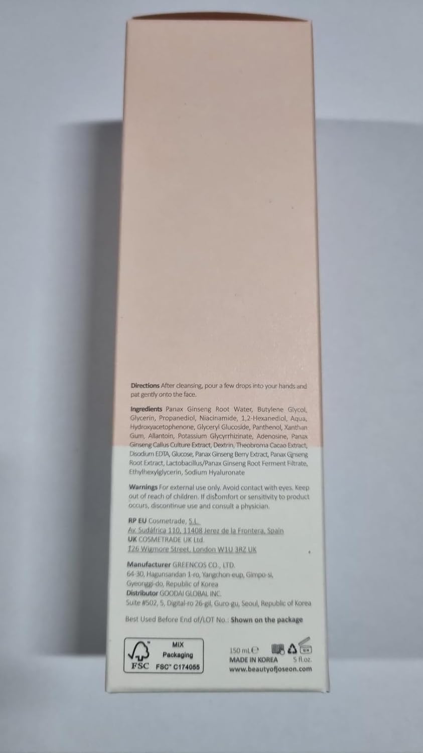 ๐ฟ Beauty of Joseon Ginseng Essence Water โ Korean Hydrating Face Toner for Dry & Dull Skin (150ml)