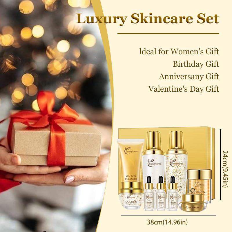 9-Piece Hypoallergenic Skincare Set for Women โ Collagen, Hyaluronic Acid & Snail Mucin Infused Moisturizing Face Care Kit โ Ideal for All Skin Types, Anti-Aging & Hydrating