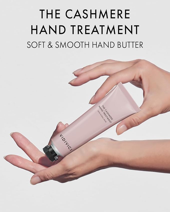 VIDIVICI The Cashmere Hand Cream with Shea Butter – Floral Musk Scented Moisturizer for Dry & Cracked Hands – Repairs Skin Barrier – Soft Silky Texture – 1.69oz