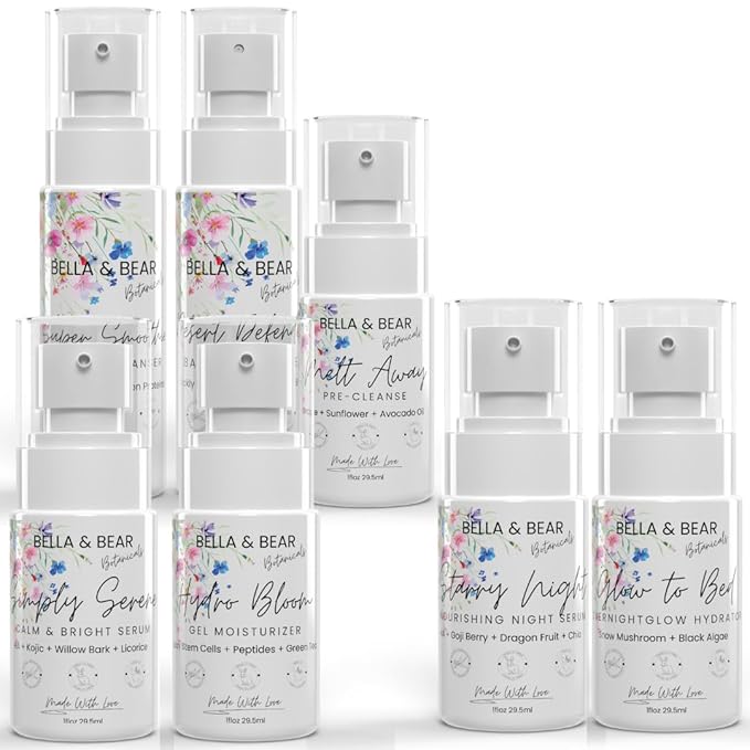 Bella & Bear The Complete Ritual: Ultimate AM & PM Skincare Collection - 9-Step Full Day & Night Routine for Radiant, Balanced Skin