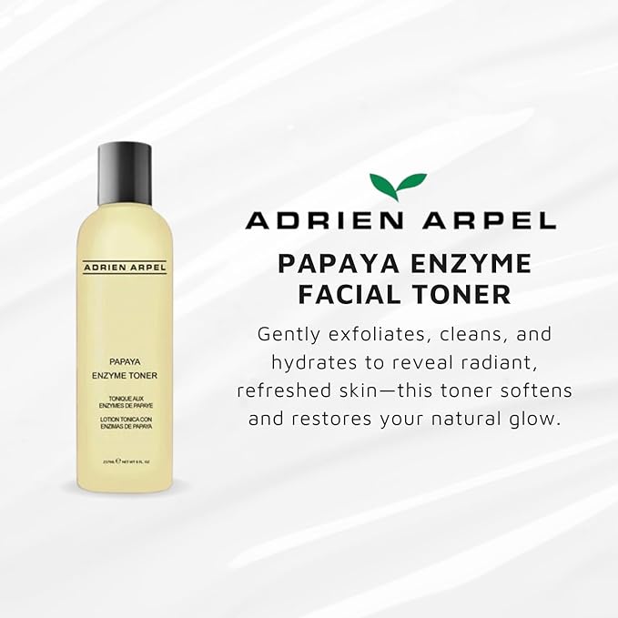 Papaya Enzyme Facial Toner by Adrien Arpel, Exfoliates Dead Skin Cells, Cleans, Softens and Restores Glow, Hydrating Toner for Face