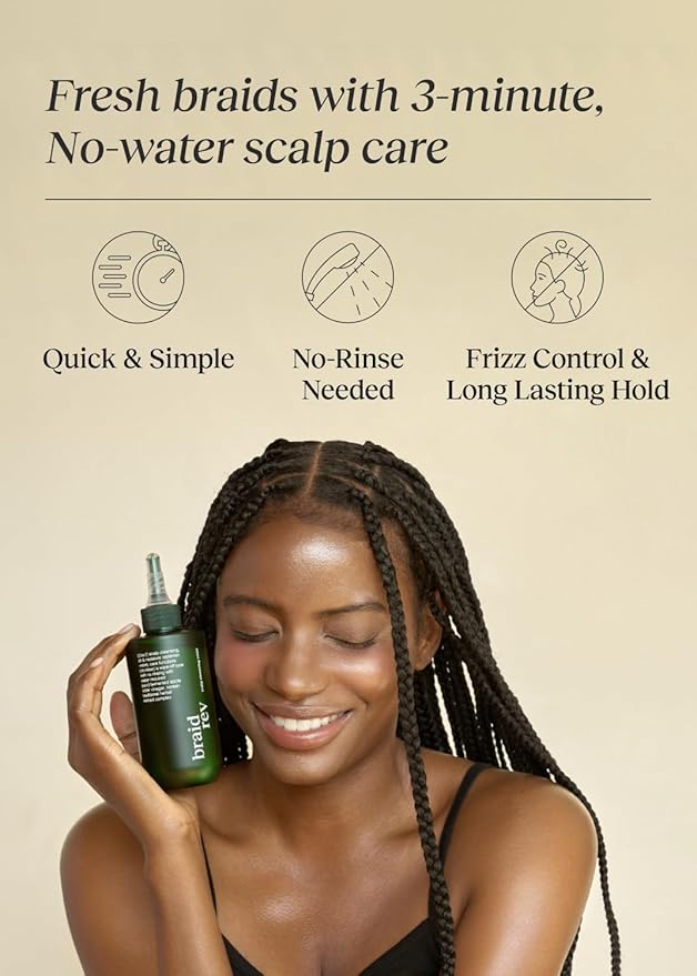 Scalp Cleansing Toner with Apple Cider Vinegar for Braiding Hair, No-Rinse Moisturizing Scalp Exfoliator, 6.76 Fl Oz