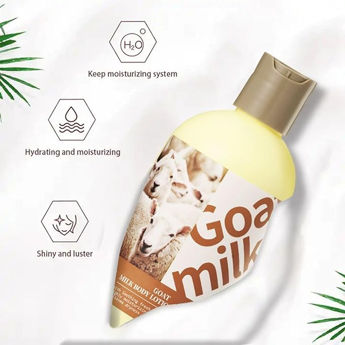 Body Butter - Goat Milk Lotion With Shea Butter, Intensely Hydrating & Softens Dry Skin, Nourishing Face, Body & Hand Moisturizer for Dry & Sensitive Skin, Hydrating Cream, Gentle Skincare 8.81 oz
